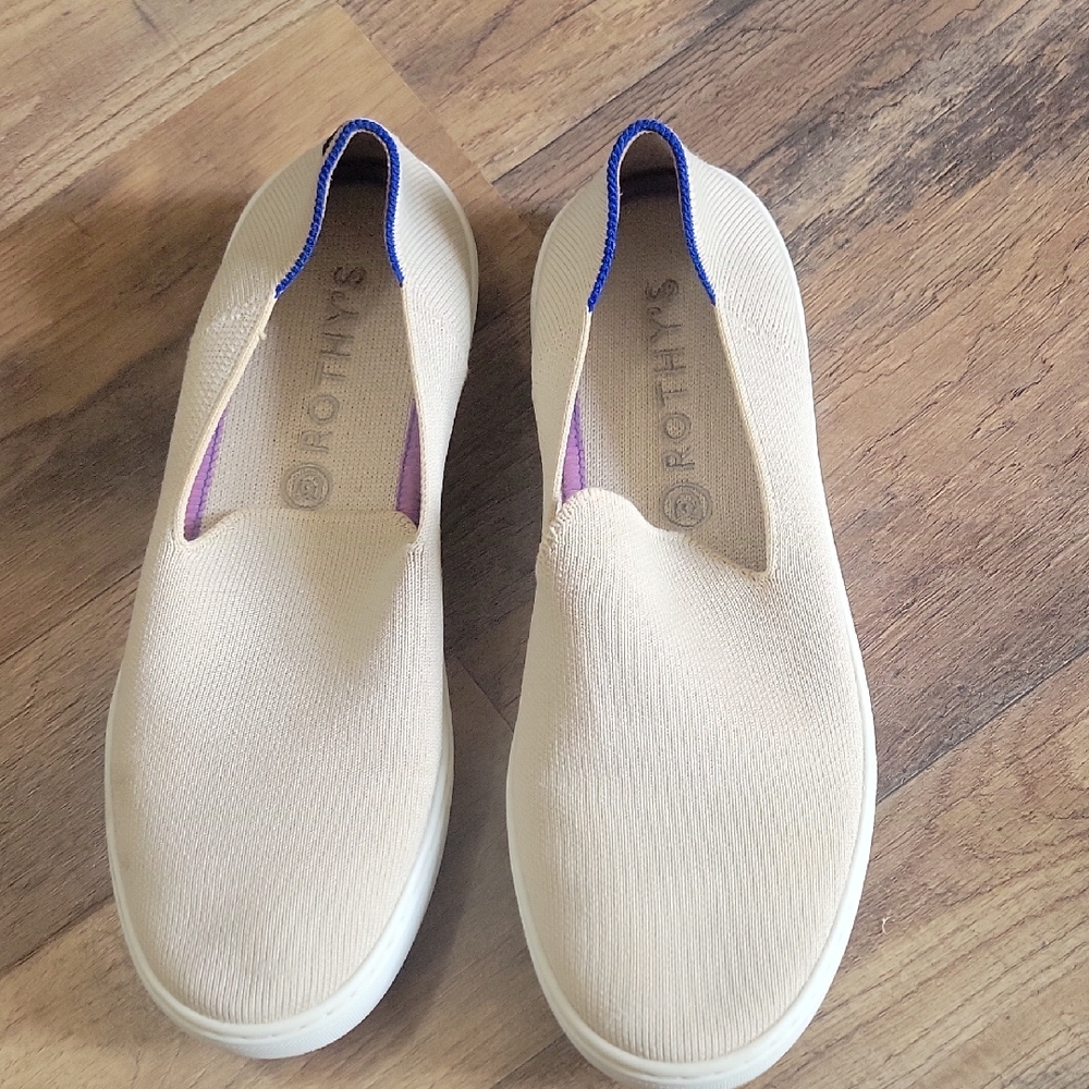 Rothy's Tan and Purple Women's Slip-On Shoes